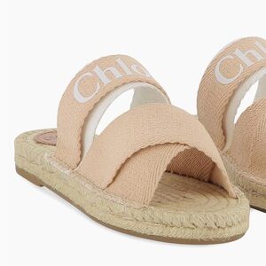 Chloe kids Beige Espadrille Slide Sandals 12